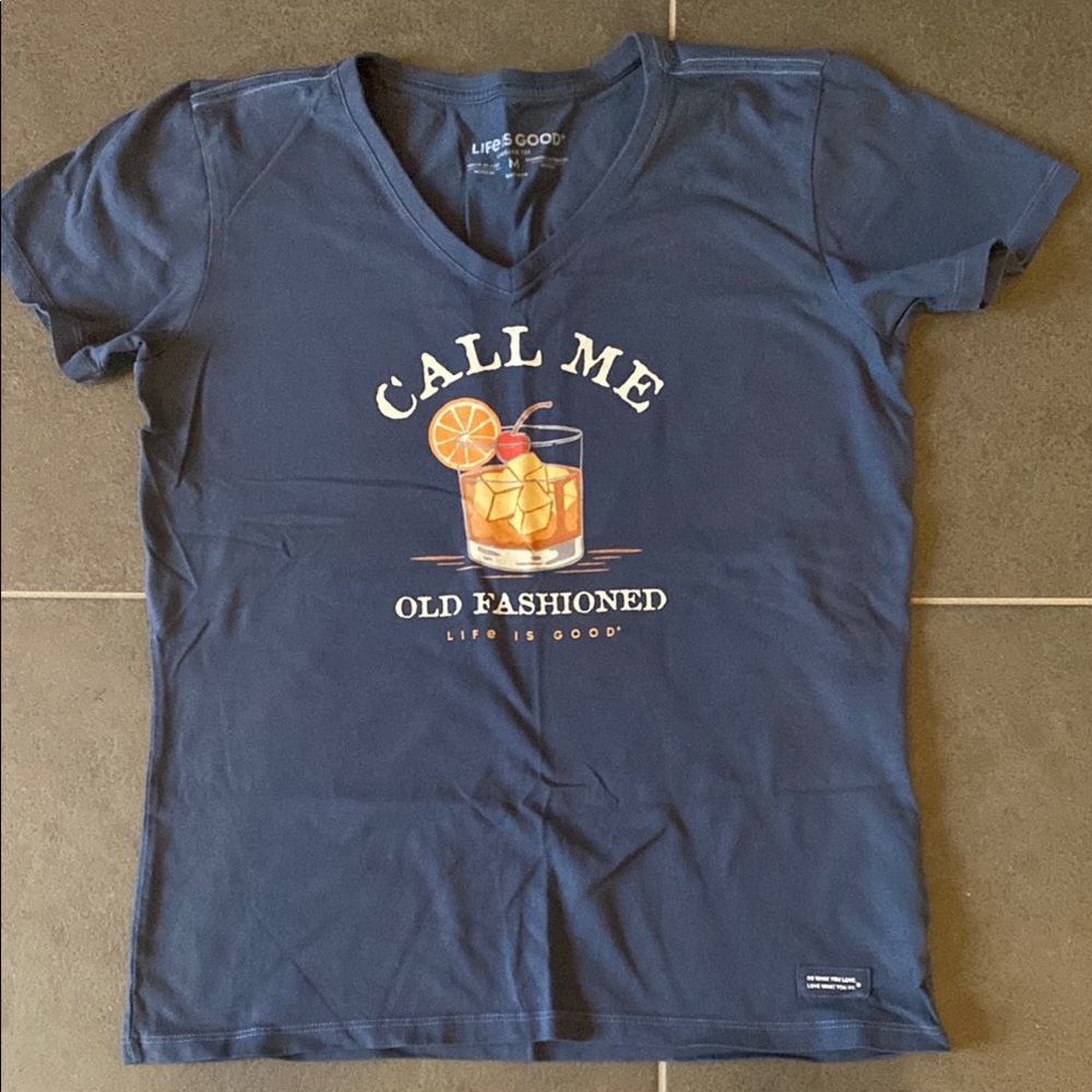 Life is Good Blue Graphic T-Shirt